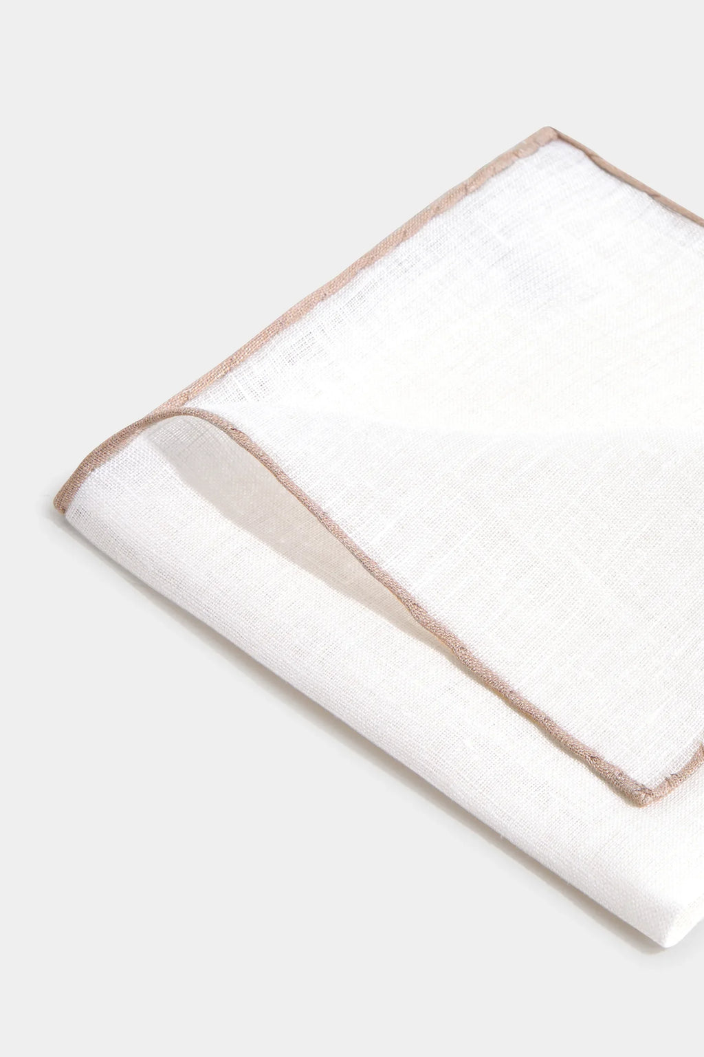 White/Beige linen pocket square - Made in Italy