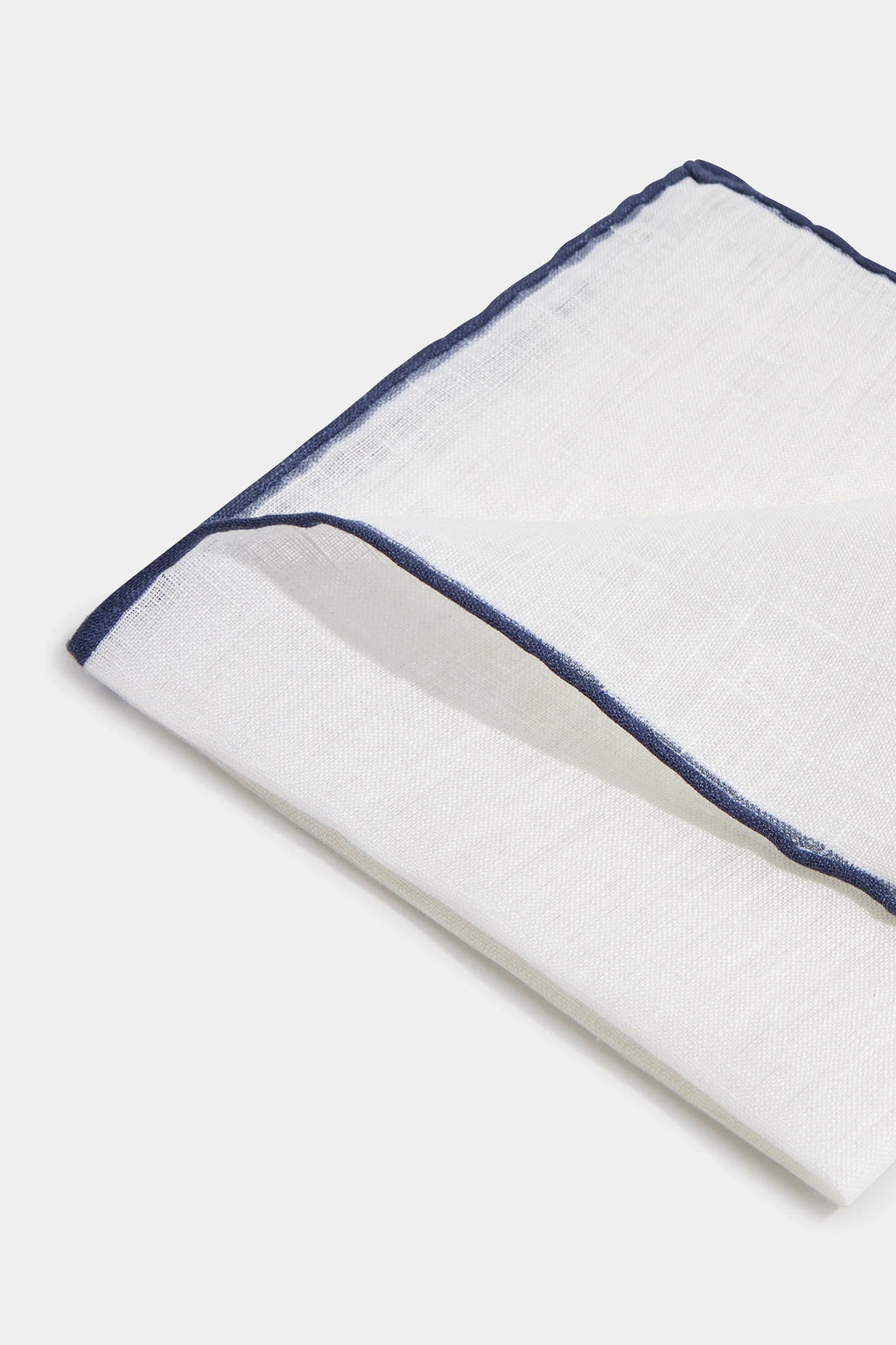 White/Blue linen pocket square - Made in Italy