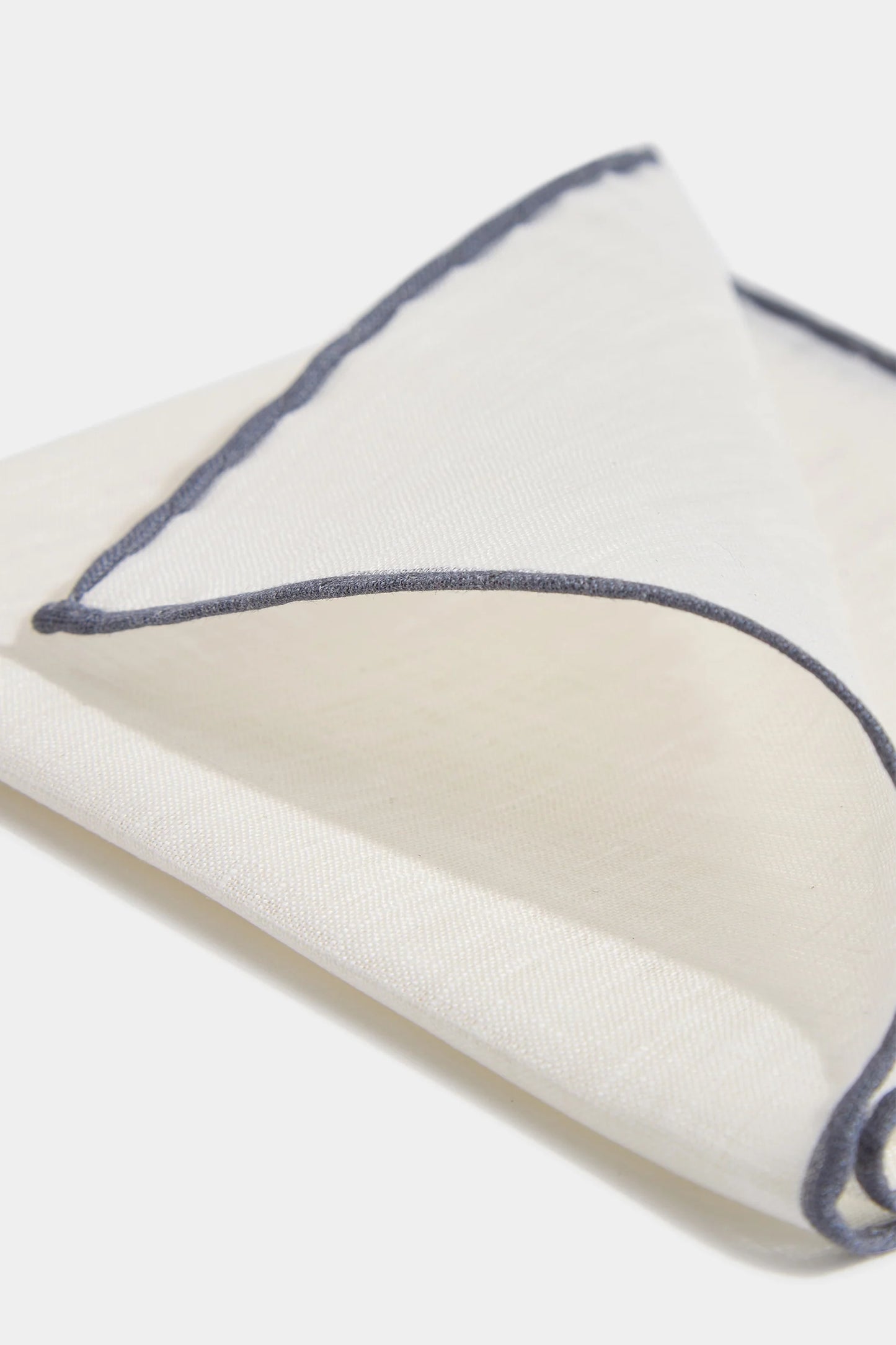 White/Grey linen pocket square - Made in Italy