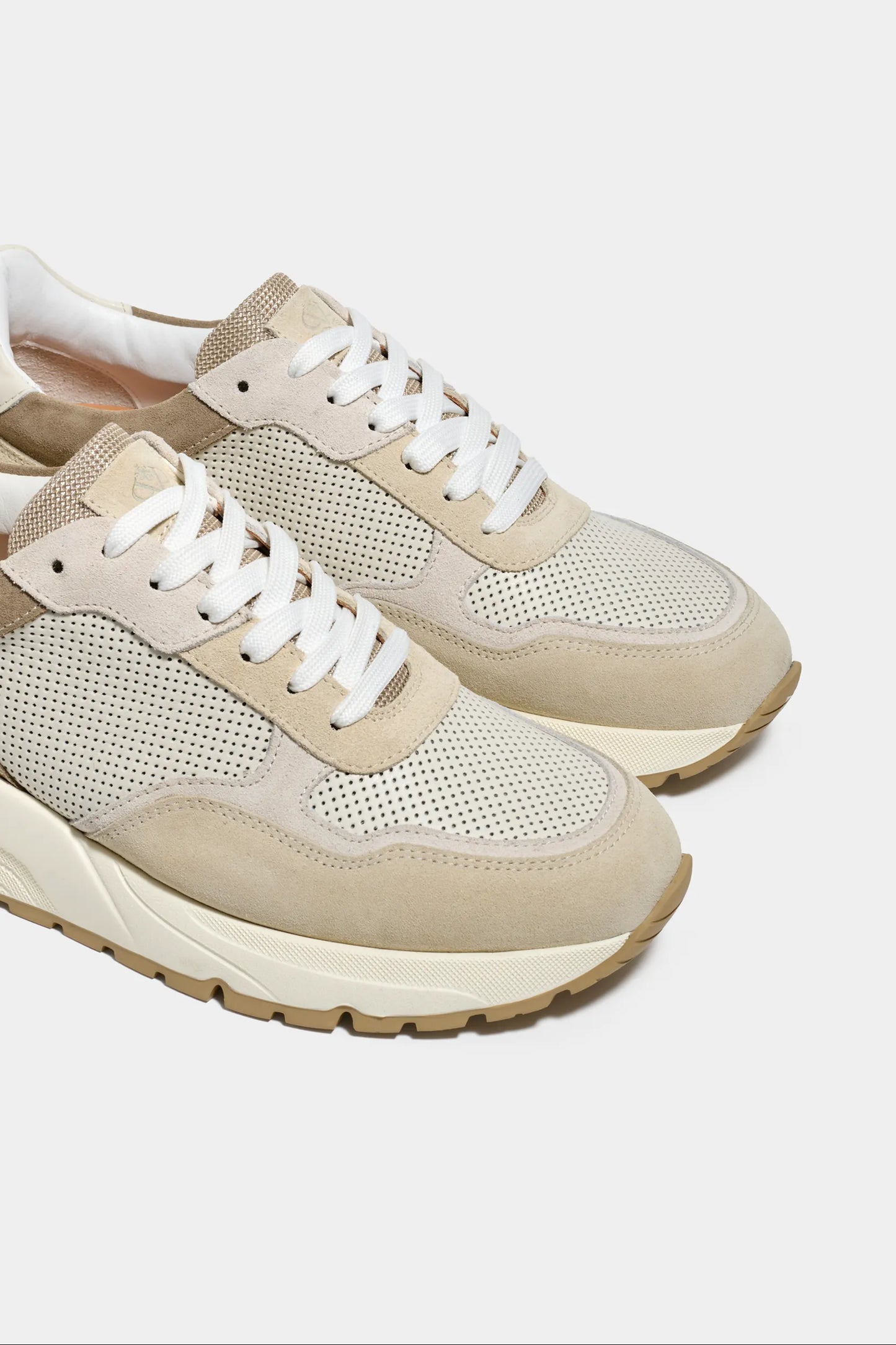 Beige and white runners - Made in Italy