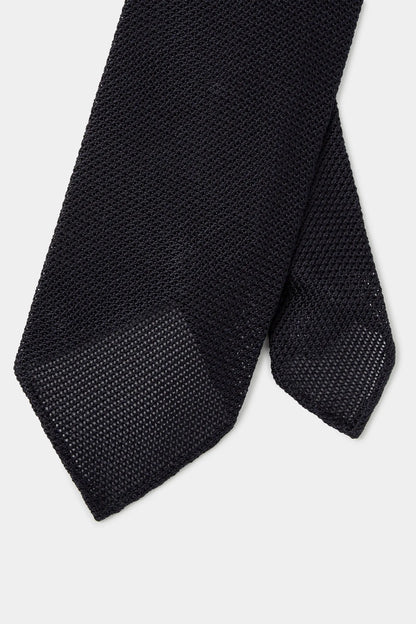 Blue grenadine silk tie - Hand Made In Italy