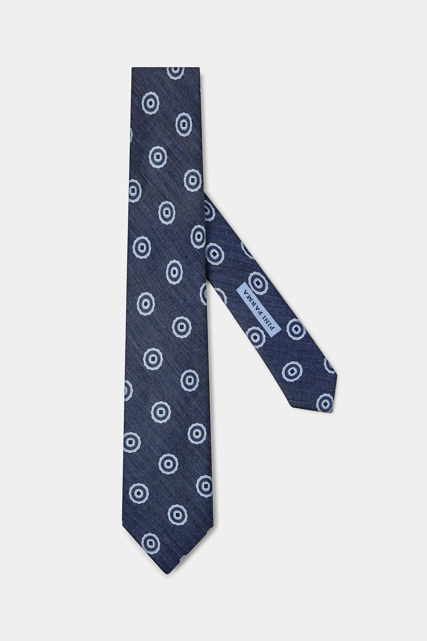 Blue macro fancy tie - Made in Italy