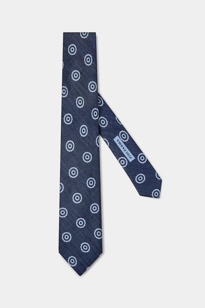 Blue macro fancy tie - Made in Italy