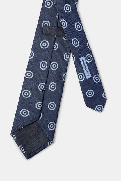 Blue macro fancy tie - Made in Italy