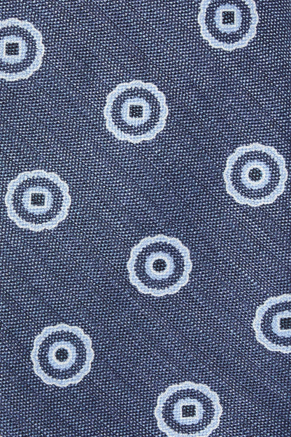 Blue macro fancy tie - Made in Italy
