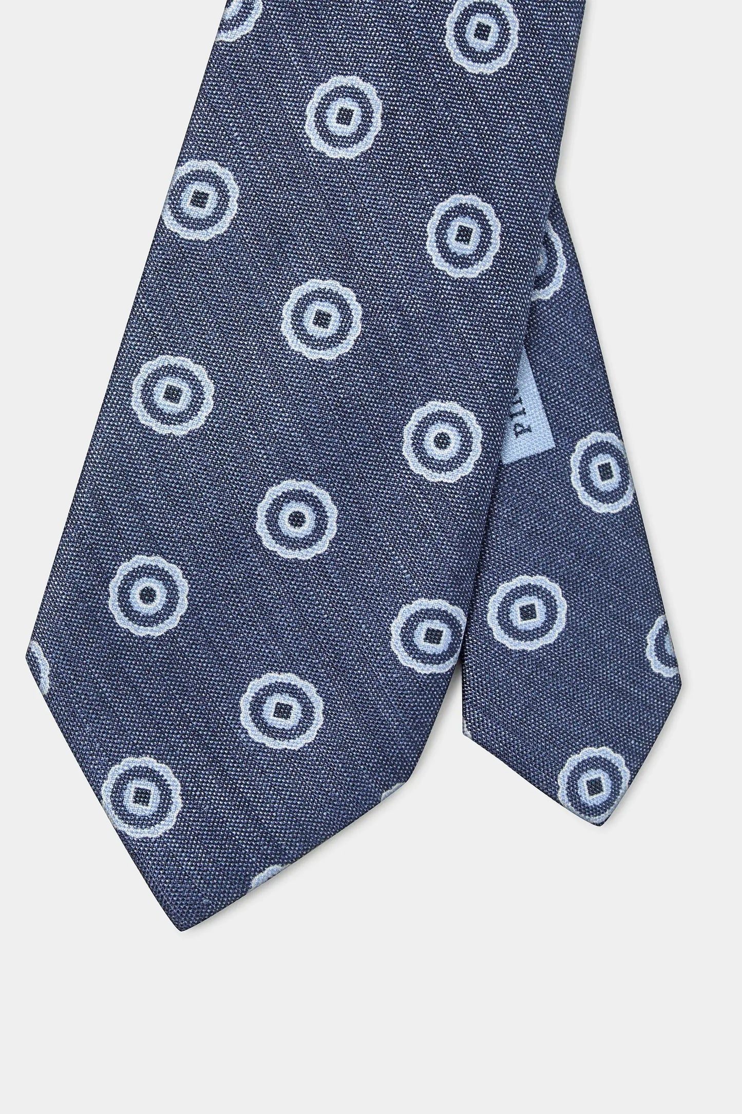 Blue macro fancy tie - Made in Italy