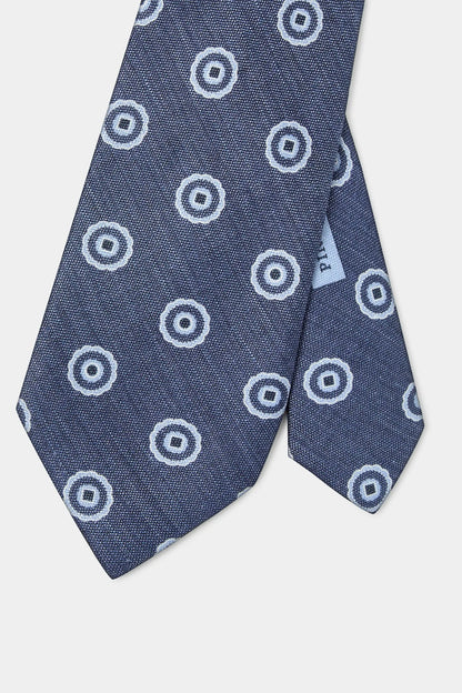 Blue macro fancy tie - Made in Italy