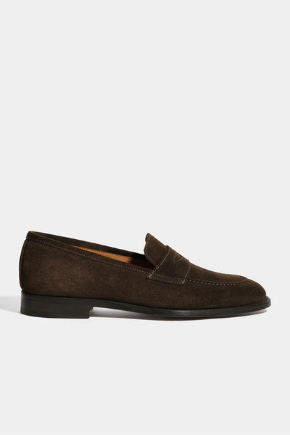 Brown suede penny loafers - Made in Italy