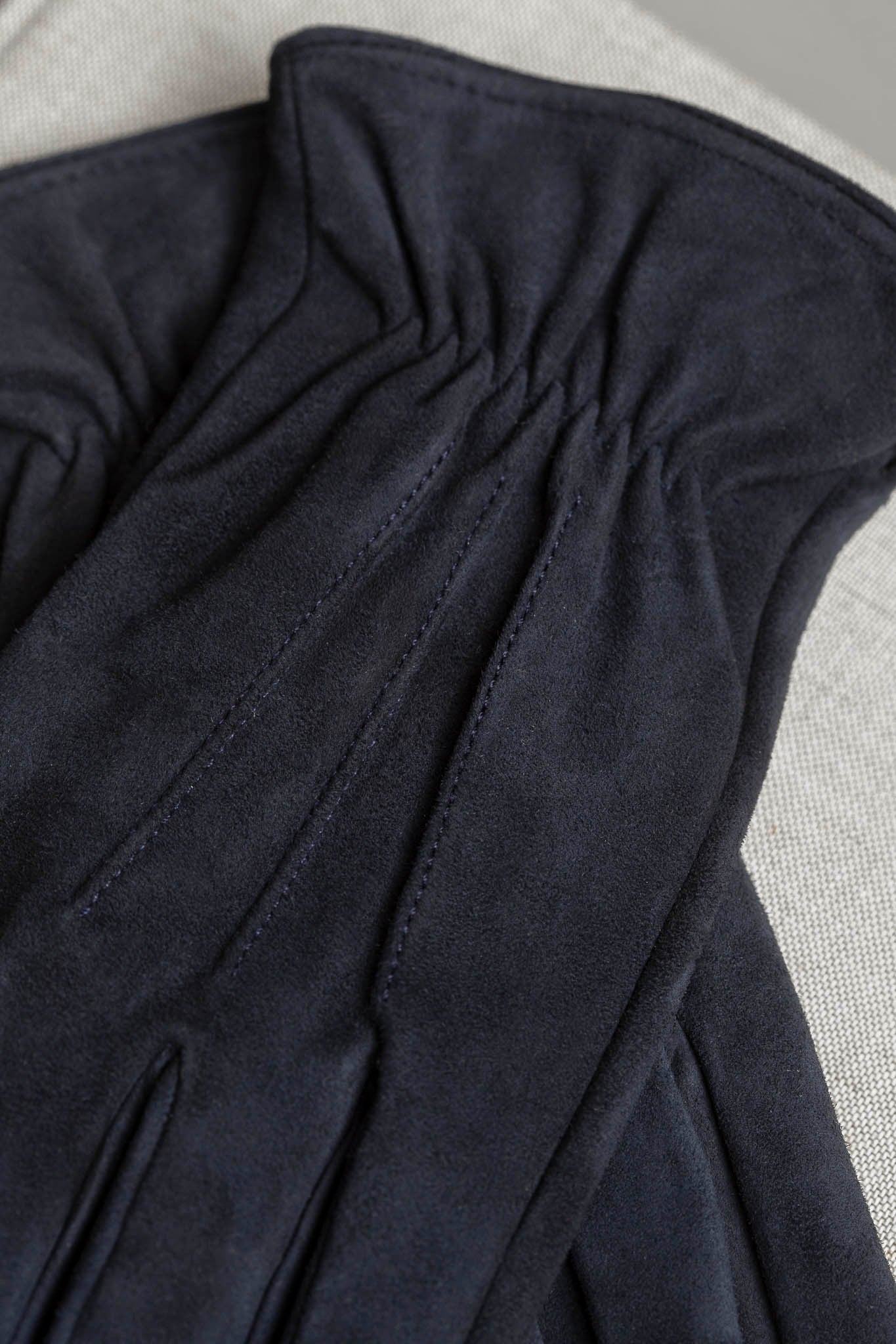 Blue suede gloves - Made in Italy