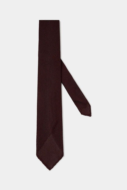 Bordeaux grenadine silk tie - Hand Made In Italy