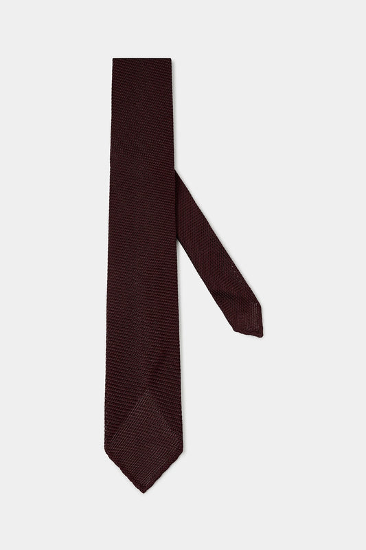 Bordeaux grenadine silk tie - Hand Made In Italy