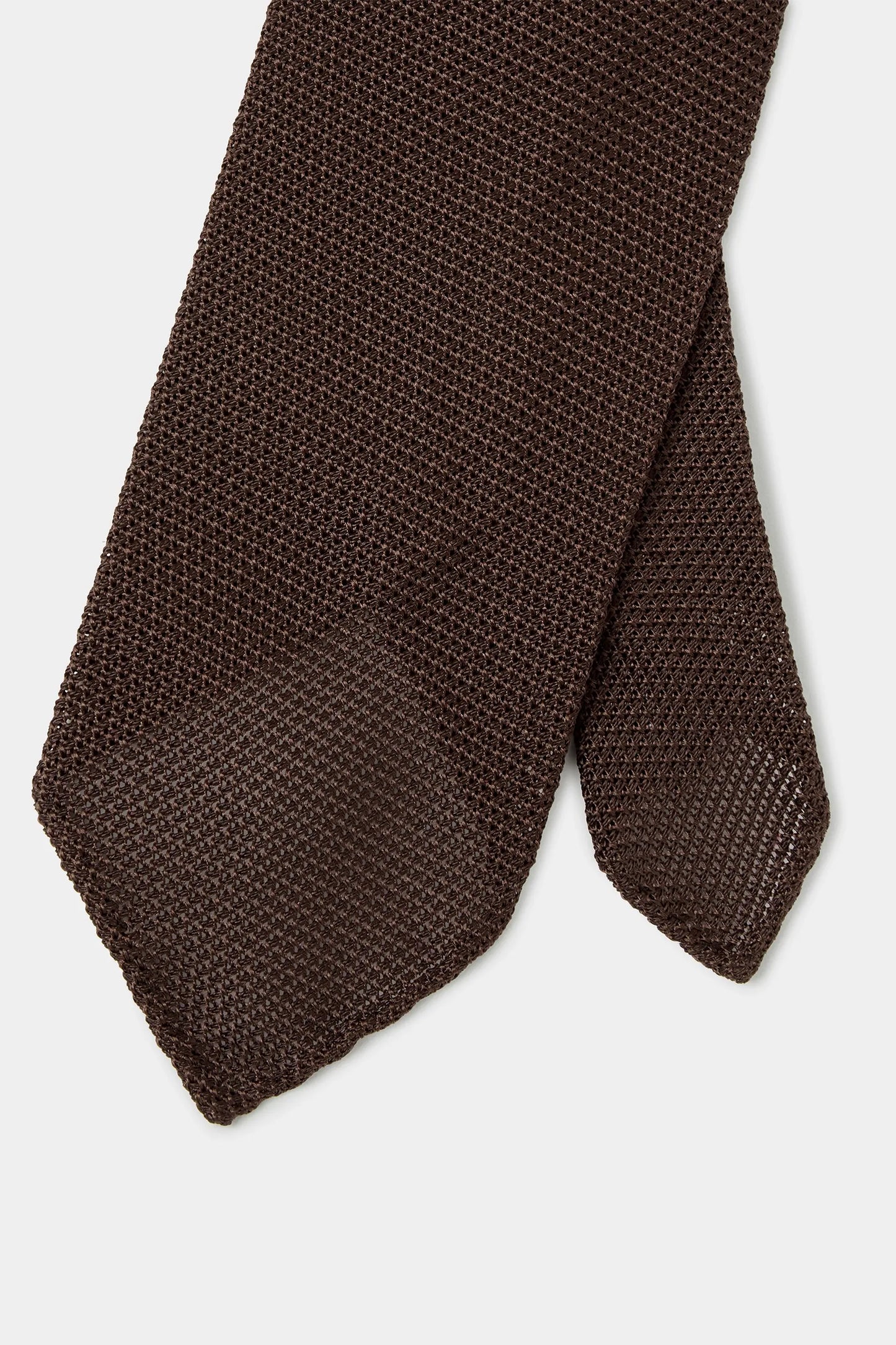 Brown grenadine silk tie - Hand Made In Italy