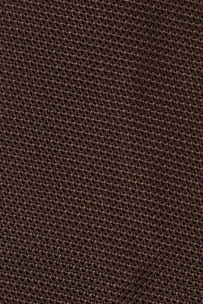 Brown grenadine silk tie - Hand Made In Italy