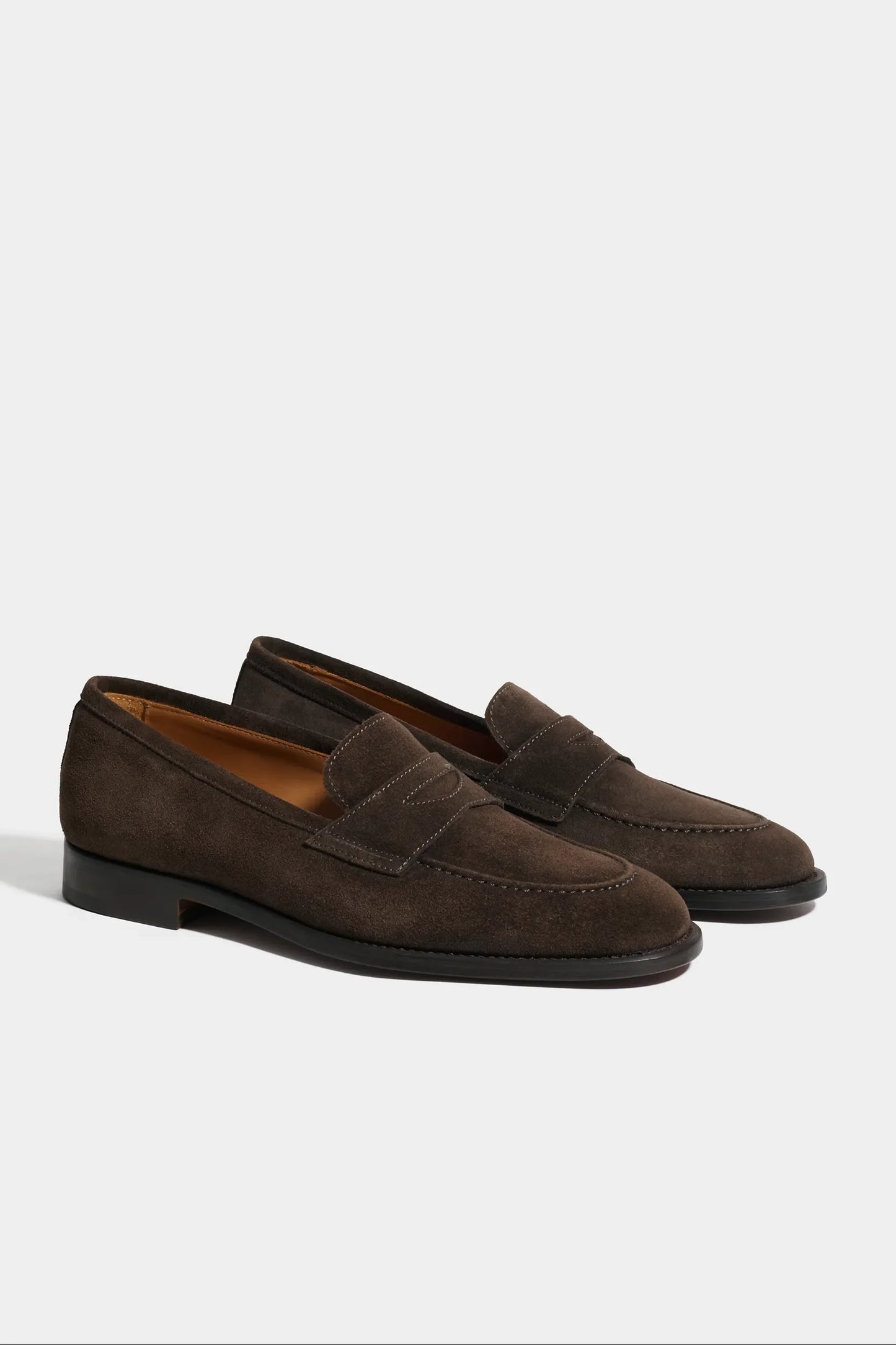 Brown suede penny loafers - Made in Italy