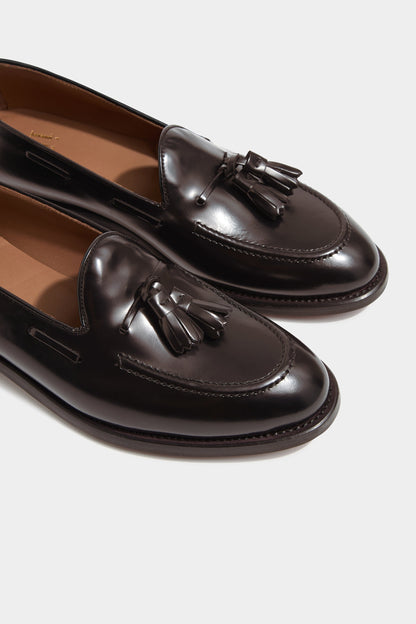 Dark brown tassel loafers - Made In Italy