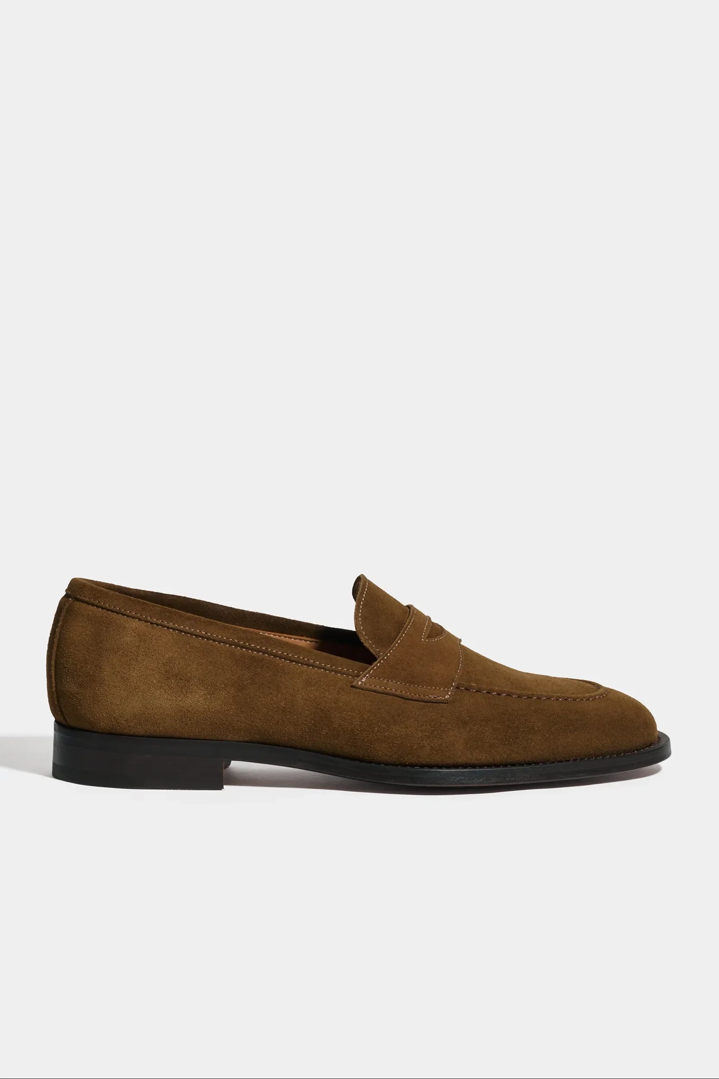 Cognac suede penny loafers - Made in Italy