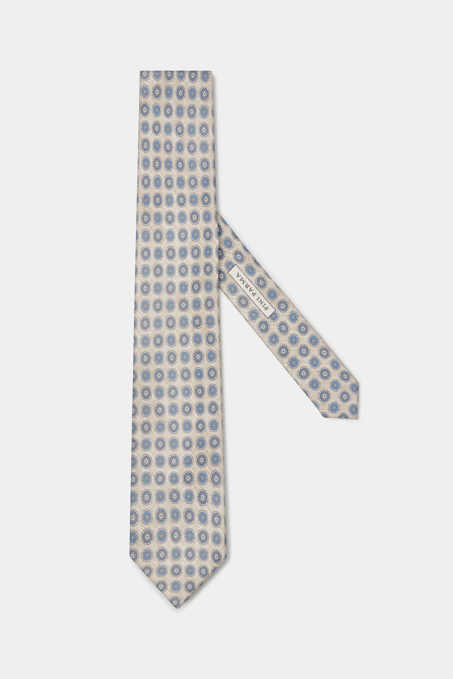 Cream fancy silk tie - Made in Italy