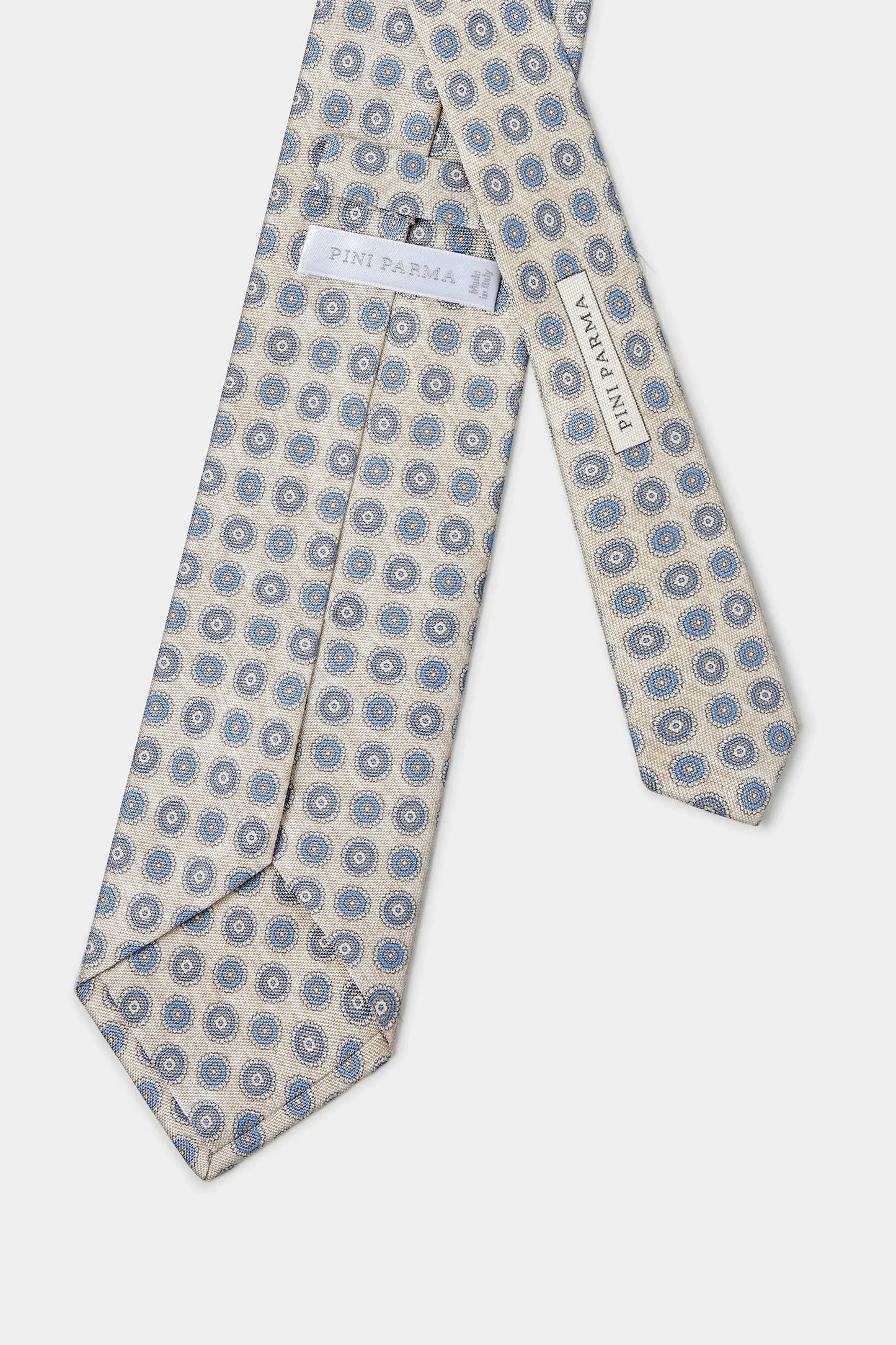 Cream fancy silk tie - Made in Italy