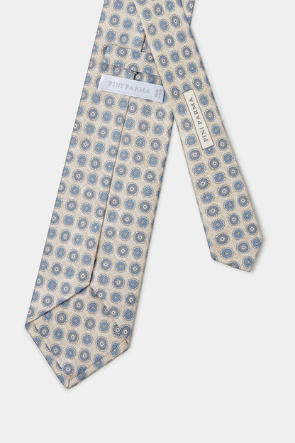 Cream fancy silk tie - Made in Italy