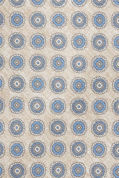 Cream fancy silk tie - Made in Italy