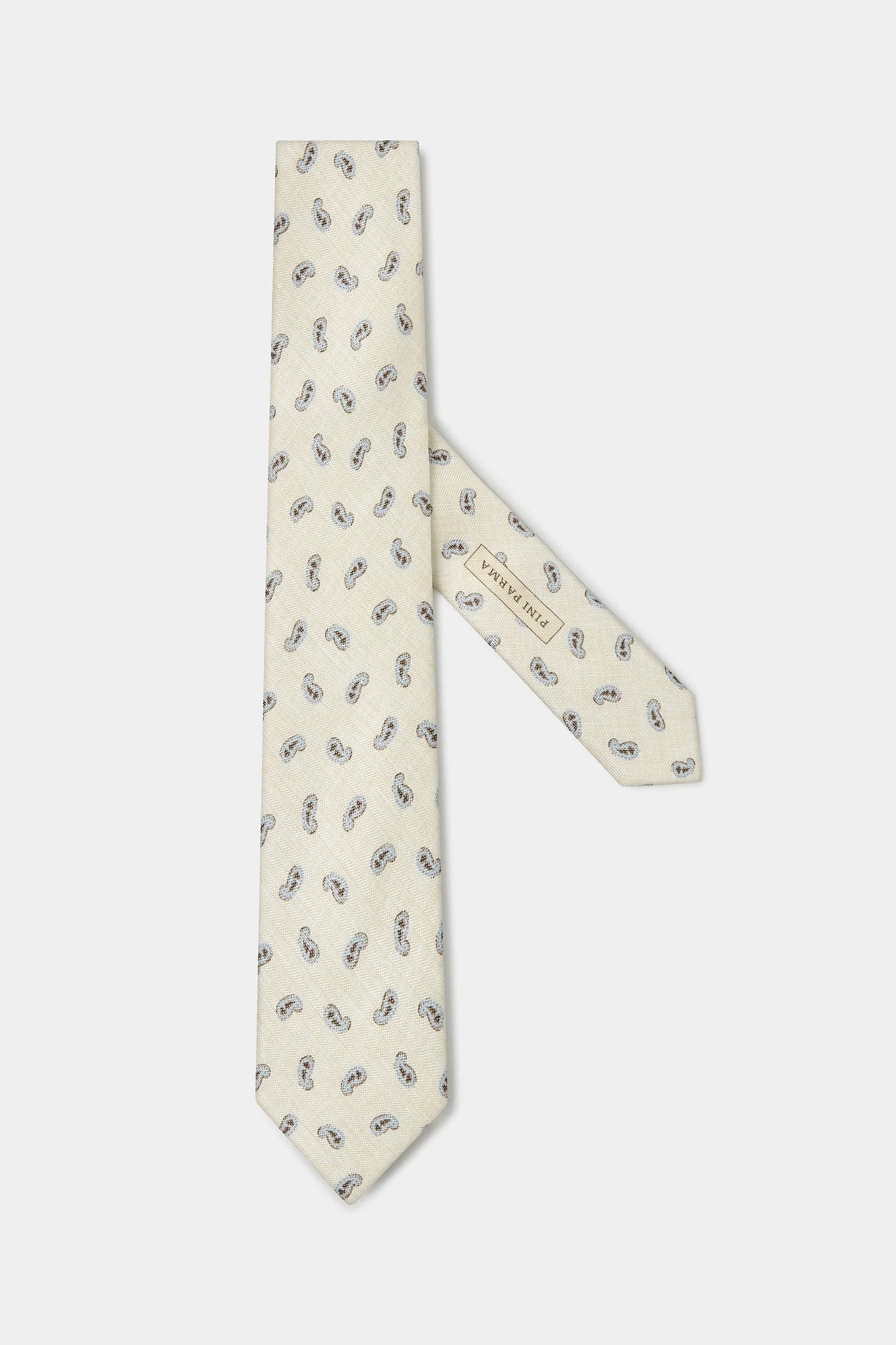 Cream paisley tie - Made in Italy