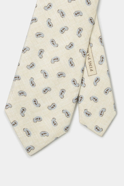 Cream paisley tie - Made in Italy