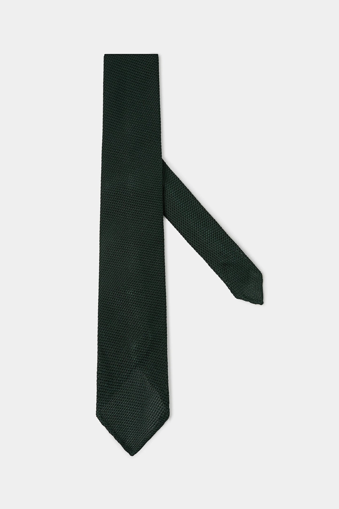 Green grenadine silk tie - Hand Made In Italy