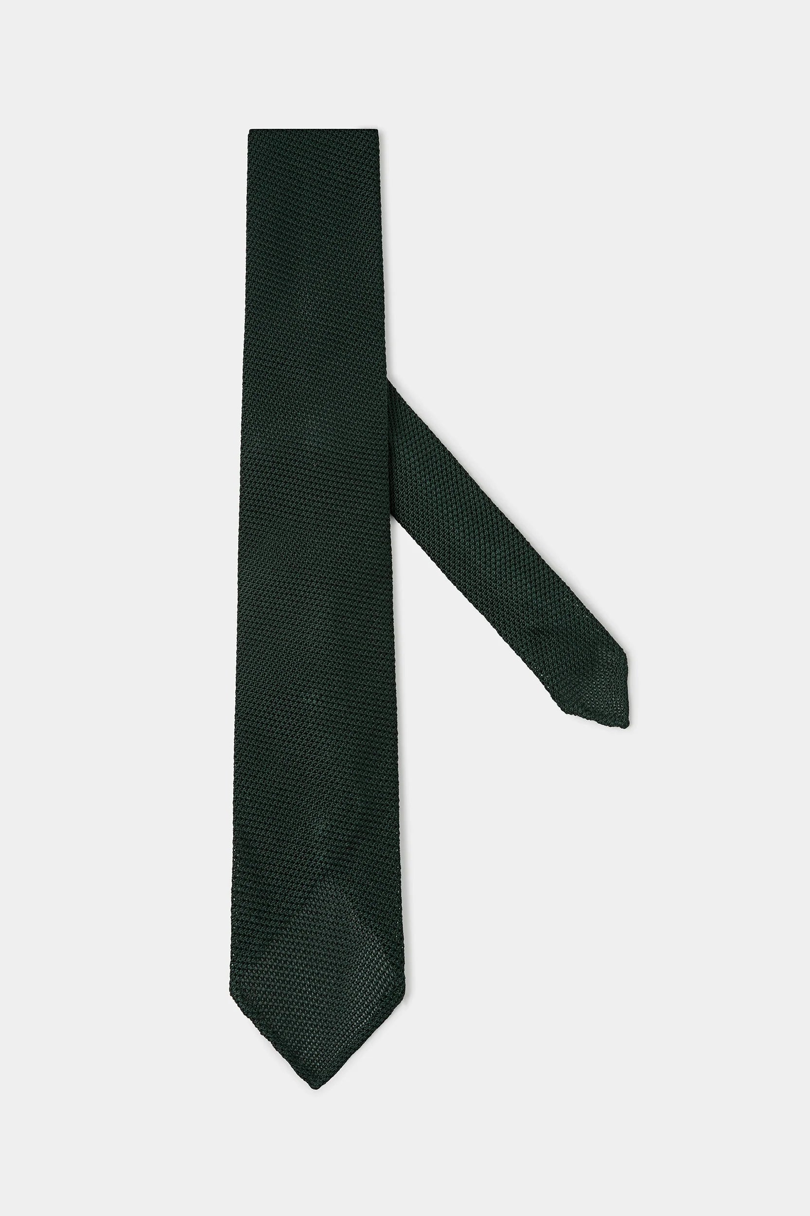 Green grenadine silk tie - Hand Made In Italy