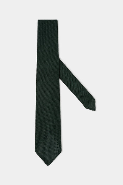 Green grenadine silk tie - Hand Made In Italy