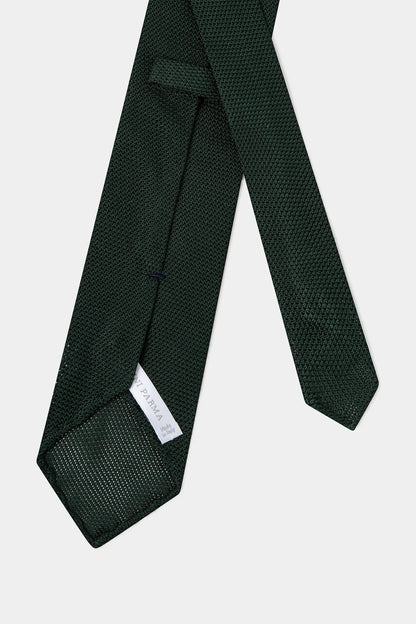 Green grenadine silk tie - Hand Made In Italy