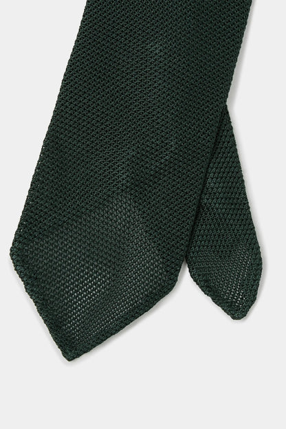 Green grenadine silk tie - Hand Made In Italy