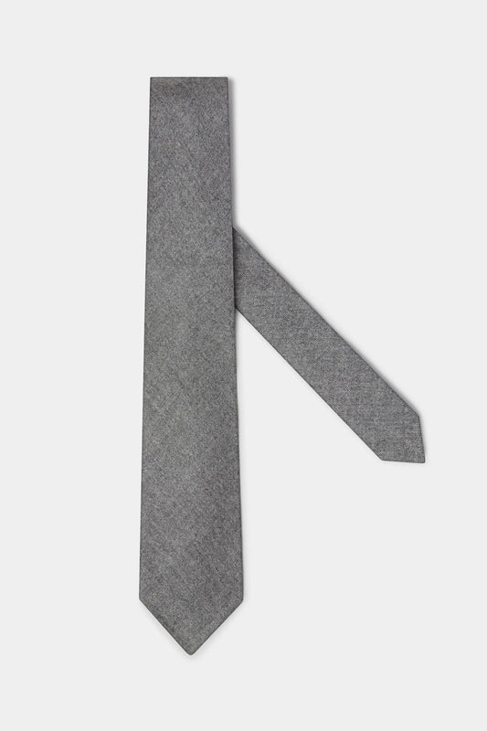 Grey flannel tie - Made In Italy