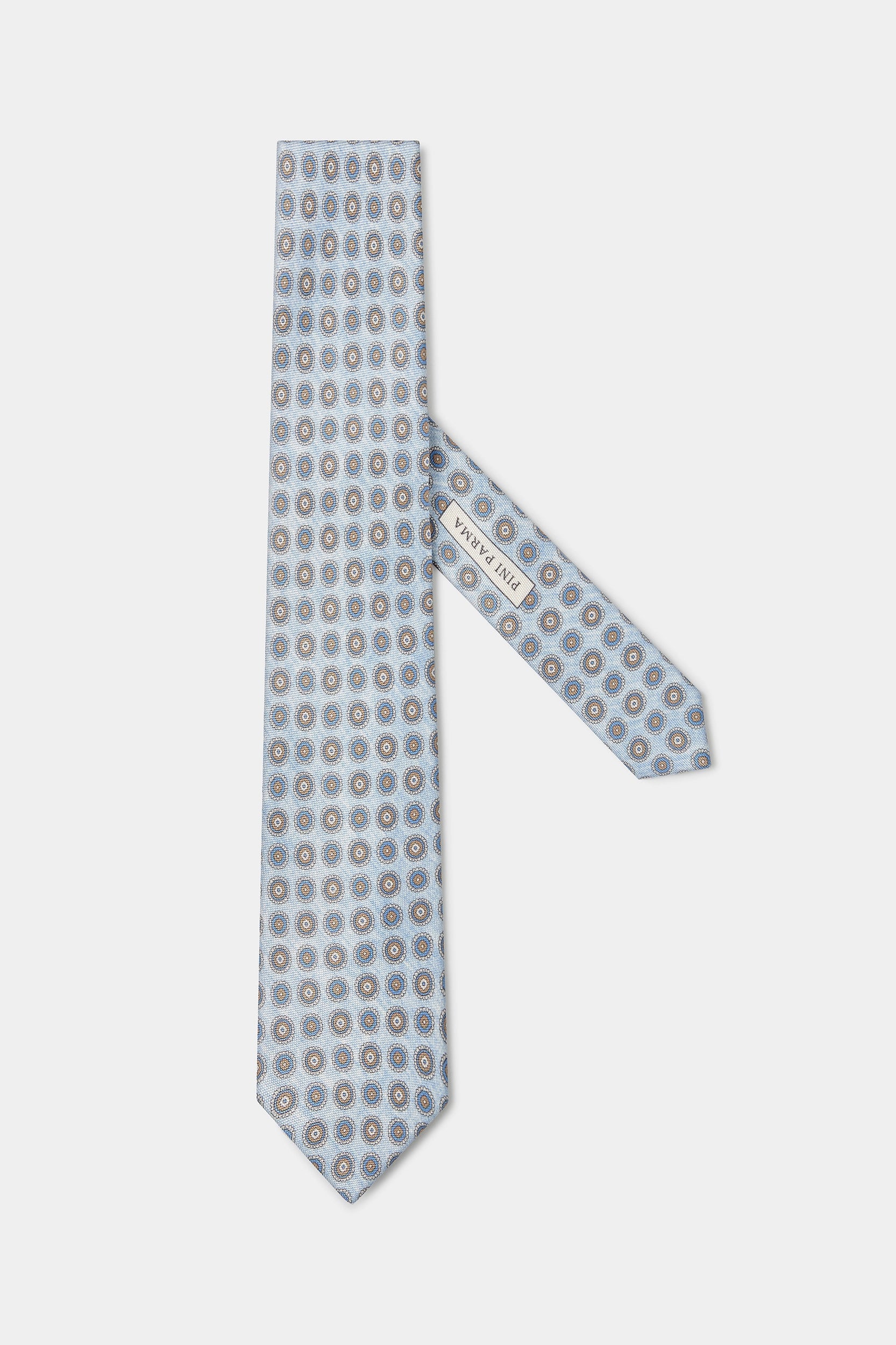 Light blue fancy silk tie - Made in Italy