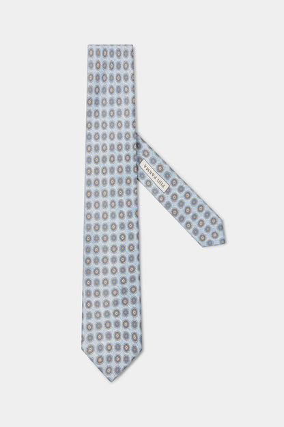 Light blue fancy silk tie - Made in Italy