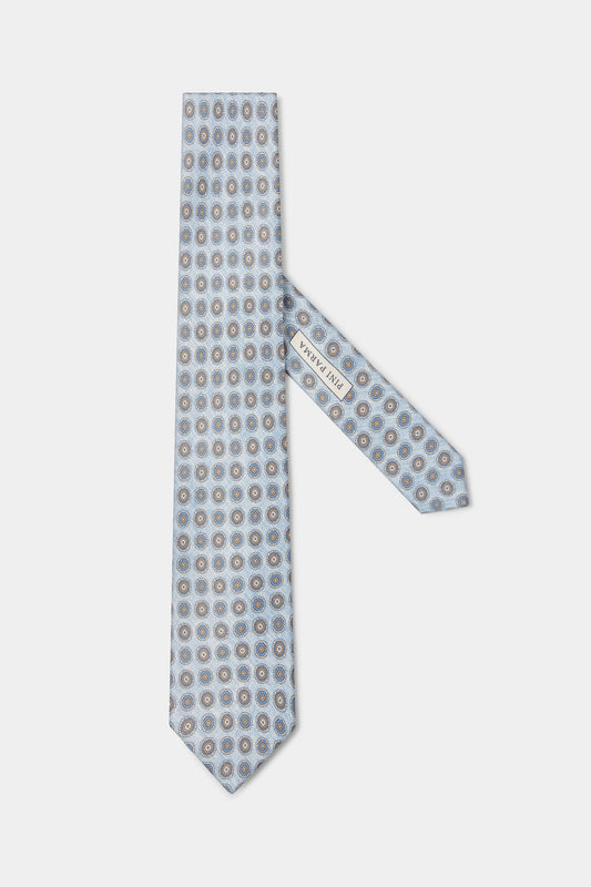 Light blue fancy silk tie - Made in Italy