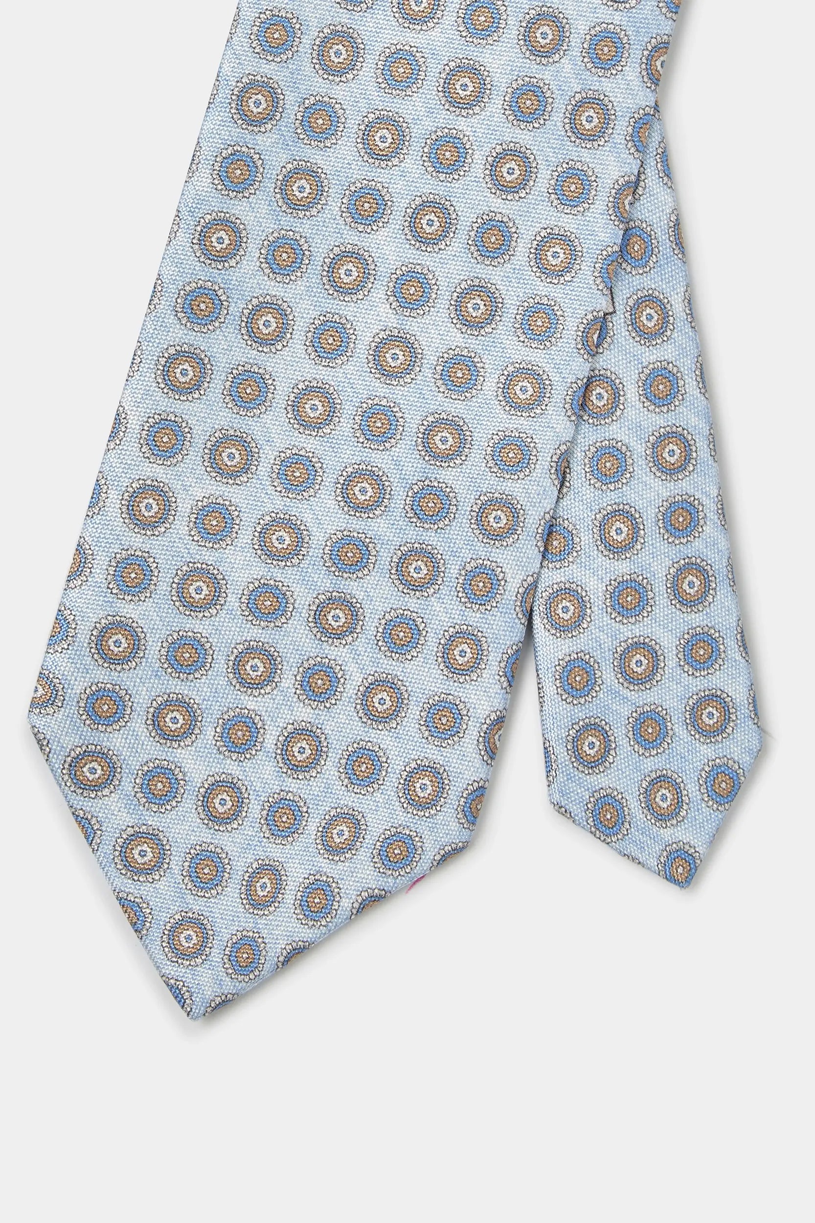 Light blue fancy silk tie - Made in Italy
