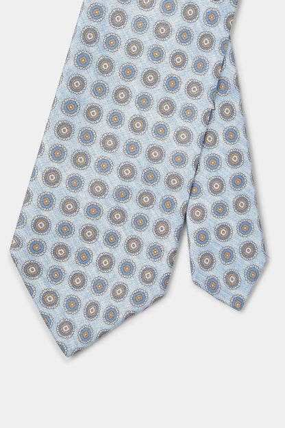Light blue fancy silk tie - Made in Italy