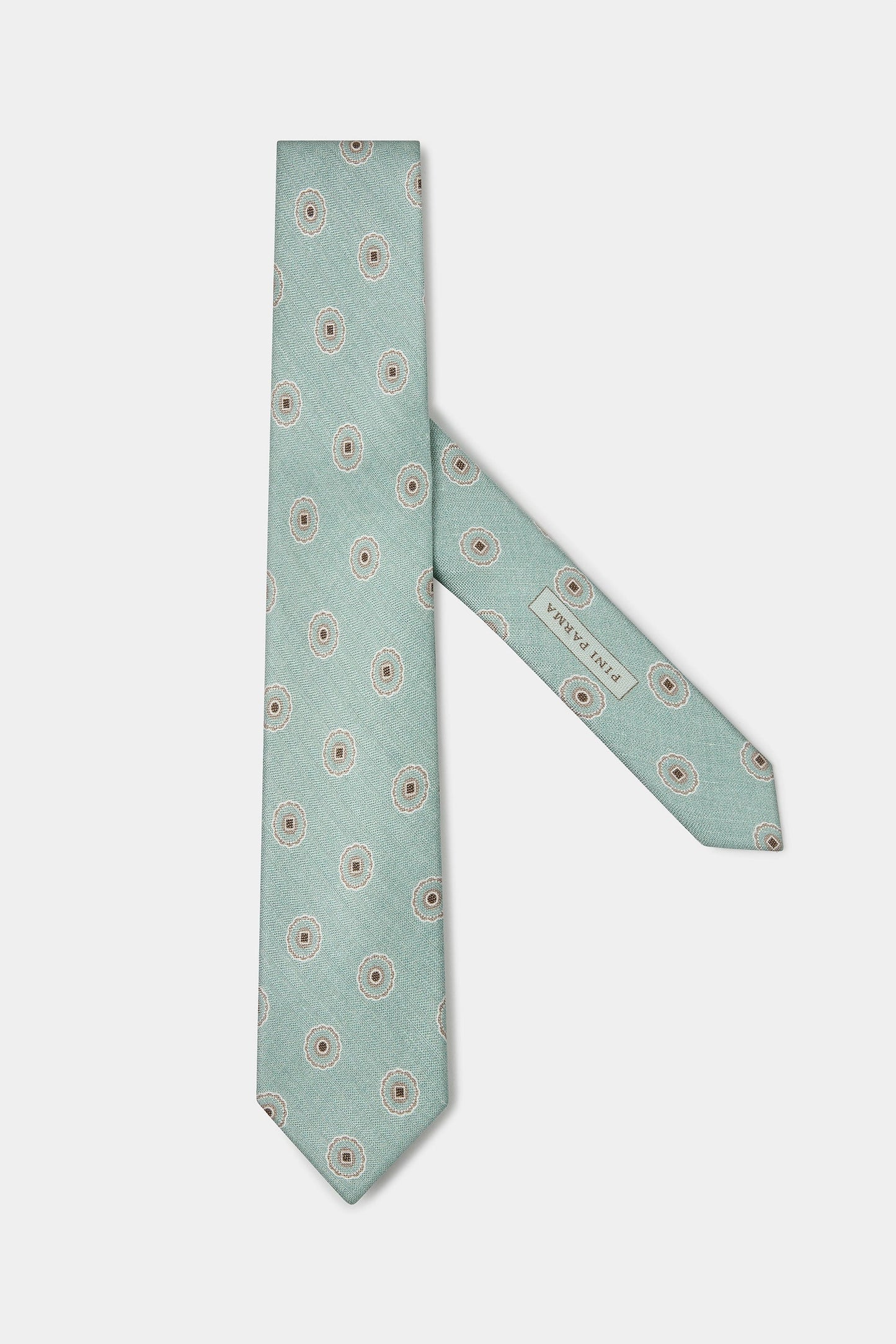 Light green macro fancy tie - Made in Italy