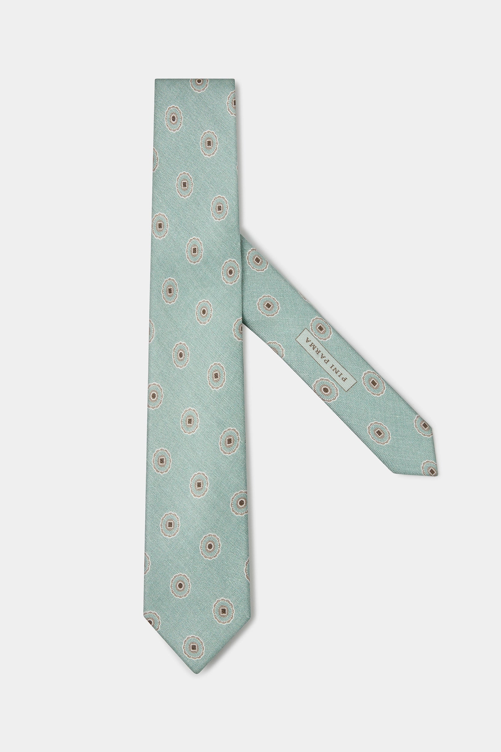 Light green macro fancy tie - Made in Italy