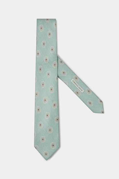 Light green macro fancy tie - Made in Italy