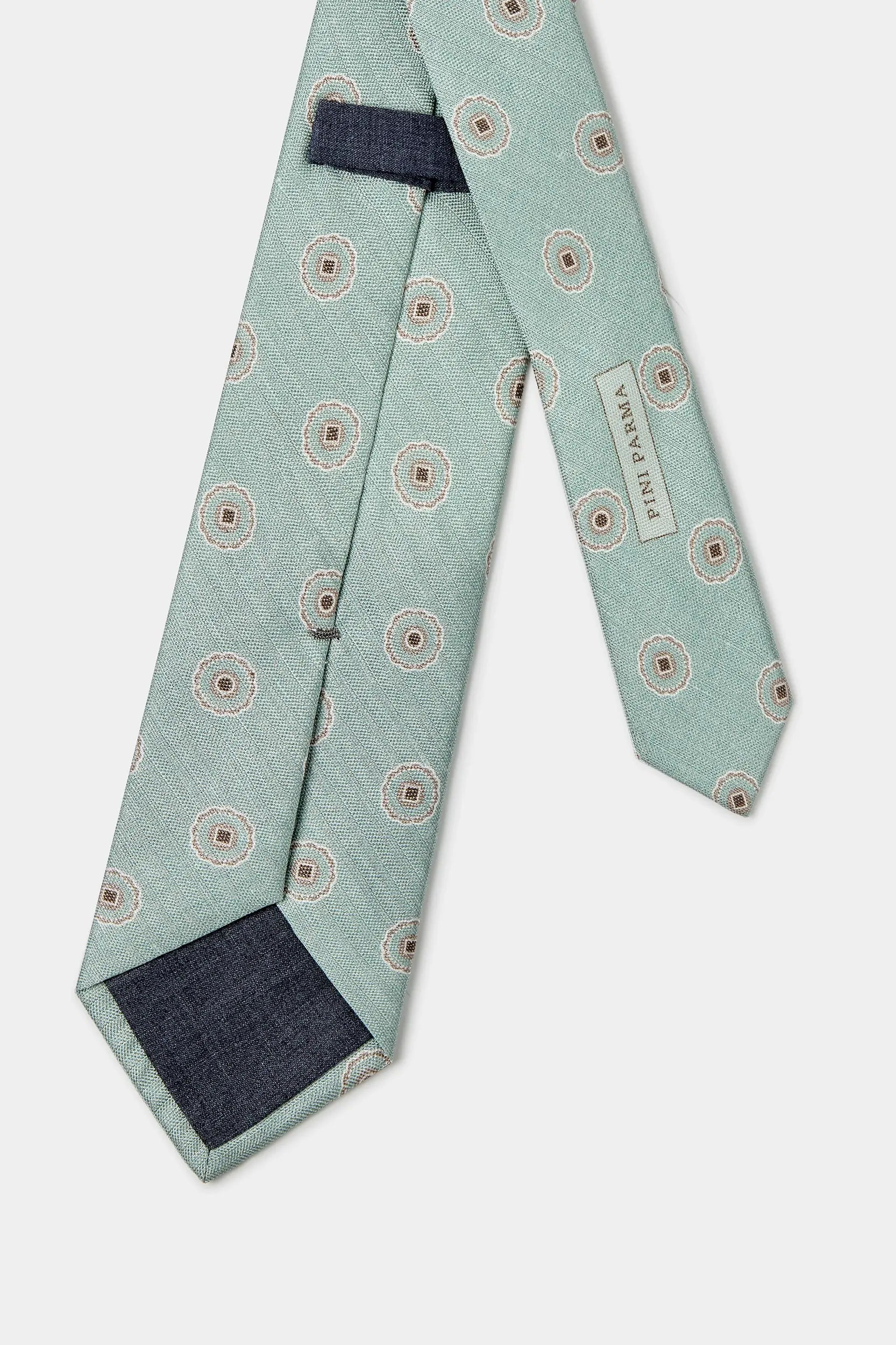 Light green macro fancy tie - Made in Italy