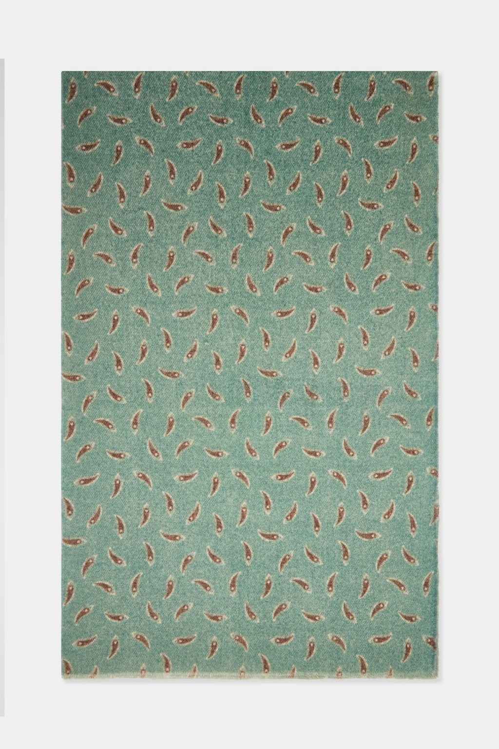 Sage paisley reversible scarf - Made in Italy