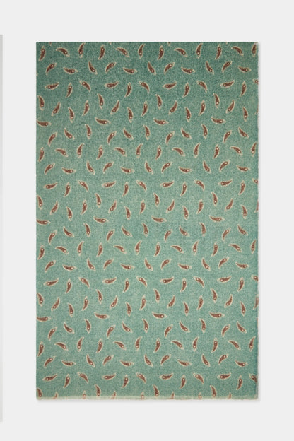 Sage paisley reversible scarf - Made in Italy
