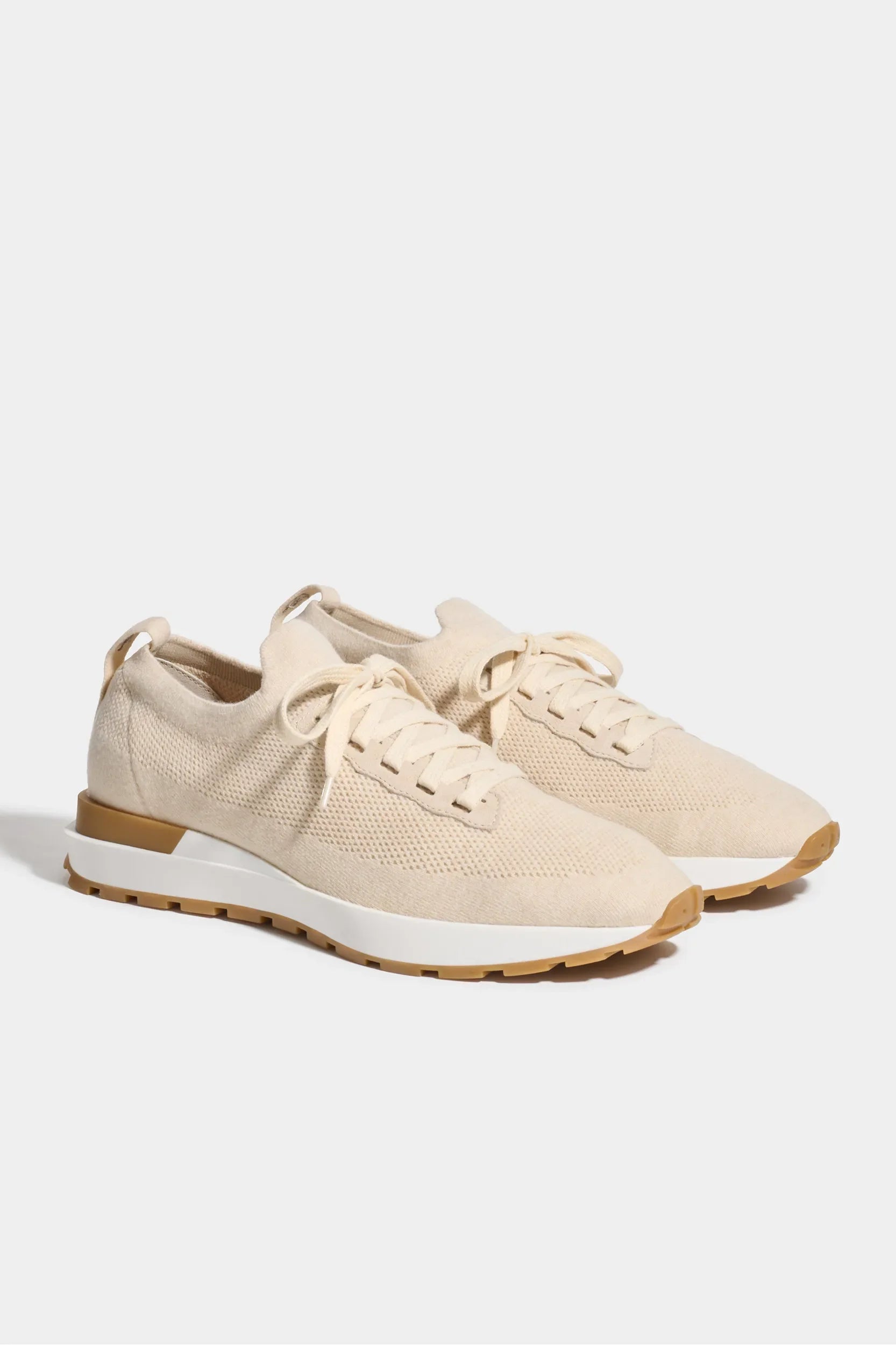 Sand knitted sneakers - Made In Italy