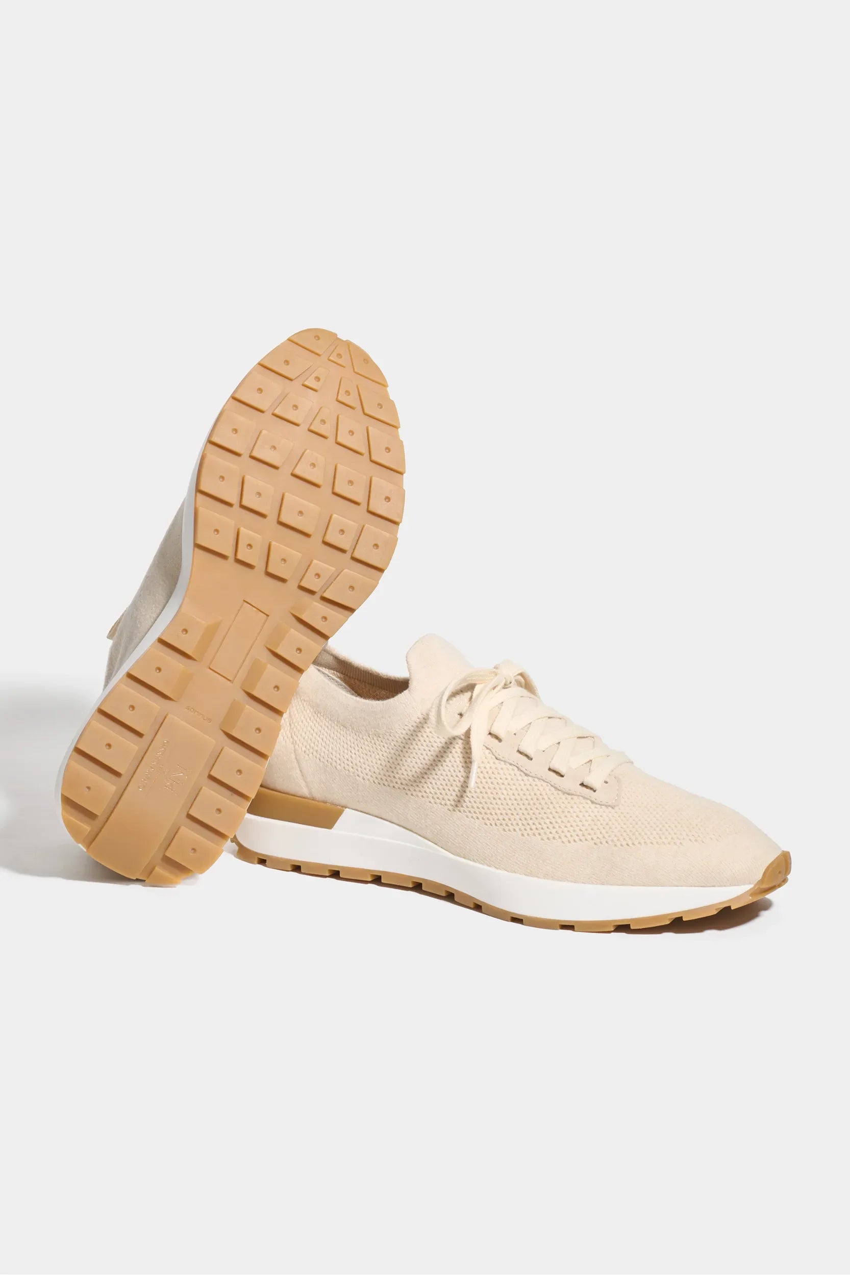 Sand knitted sneakers - Made In Italy