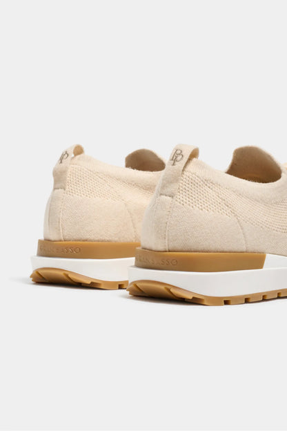 Sand knitted sneakers - Made In Italy