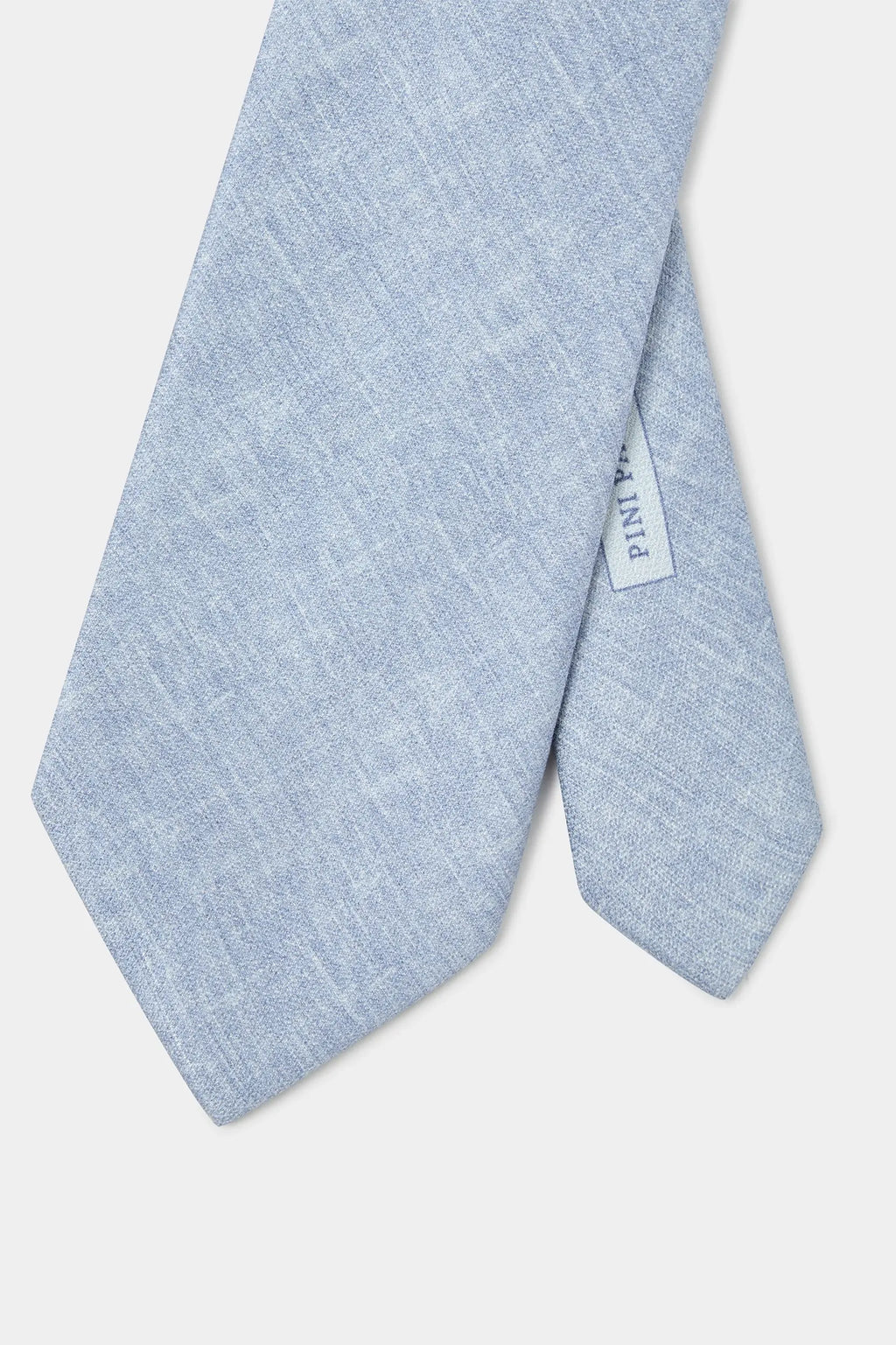 Sky blue linen and silk tie - Made in Italy