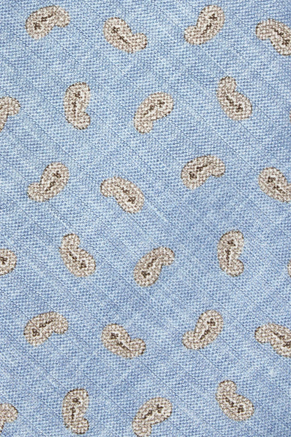 Sky blue paisley tie - Made in Italy