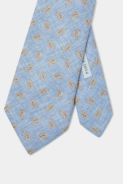 Sky blue paisley tie - Made in Italy