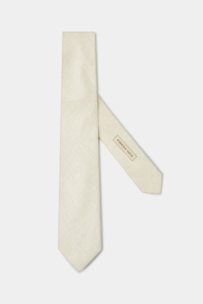 Stone linen and silk tie - Made in Italy